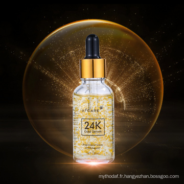 Vente en gros d&#39;acide hyaluronique blanchissant le sérum de visage de peau d&#39;or de collagène actif 24K